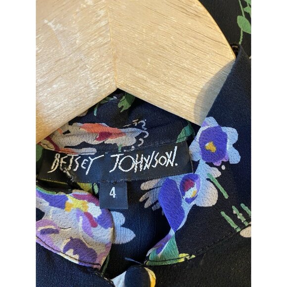 VINTAGE BETSEY JOHNSON FLORAL MIDI DRESS SZ 4 - Picture 6 of 6
